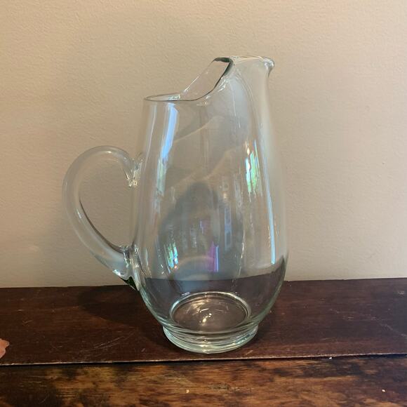 Vintage Tall 11" Arthur Court Crystal Glass‎ Large Pitcher Jug Kitchenware - Picture 1 of 10